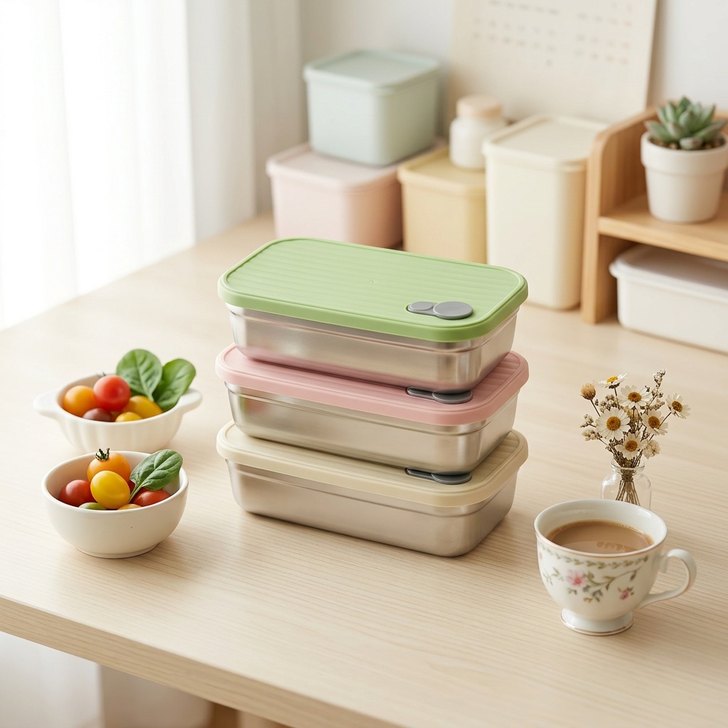 Food Storage Containers B&M - صندوق غداء من الفولاذ المقاوم للصدأ،