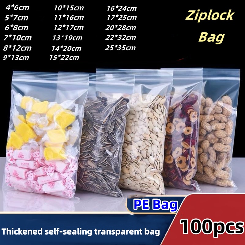 Lock And Lock Food Storage - أكياس شفافة بسحاب لحفظ الطعام، أكياس