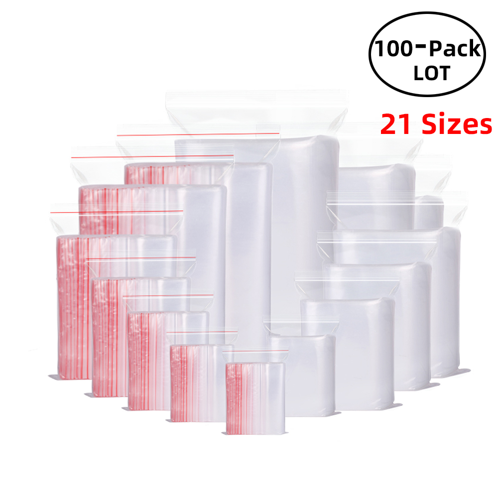 Lock And Lock Food Storage - 100 قطعة/الحزمة أكياس قفل بسحاب قابلة