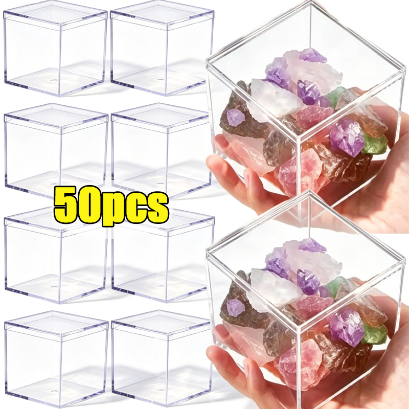 Food Storage Acrylic Containers - 1-50 قطعة من صناديق الأكريليك الشفافة