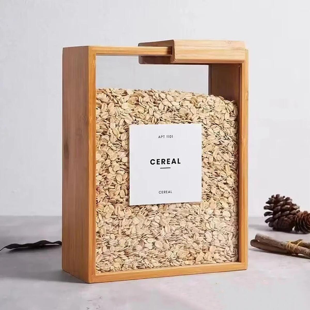 موزع طعام ومنظم للمطبخ من خشب  - مراجعة Food Storage Acrylic Containers وسعره
