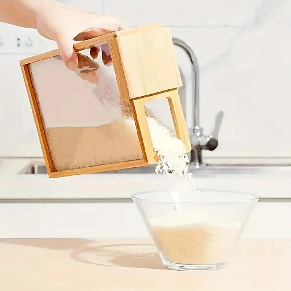 موزع طعام ومنظم للمطبخ من خشب  - مراجعة Food Storage Acrylic Containers وسعره