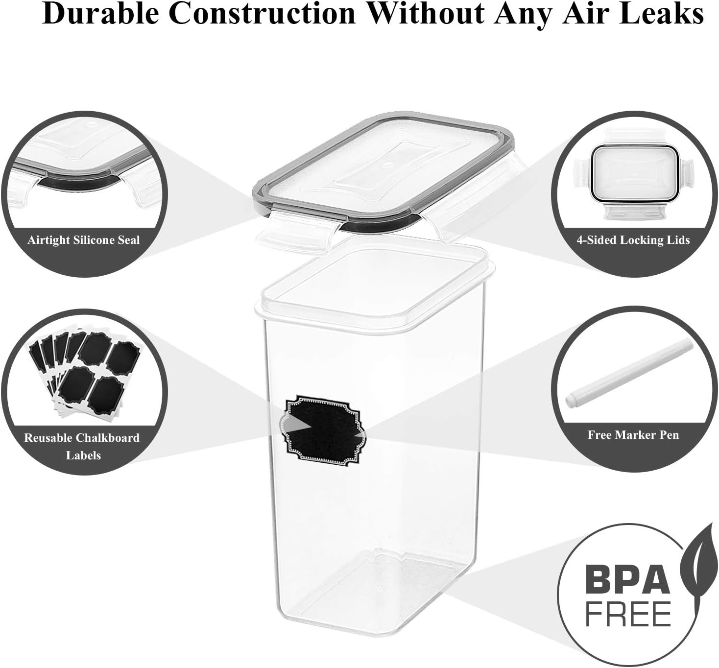 حاويات تخزين طعام محكمة الإغلا - مراجعة Food Storage Acrylic Containers وسعره