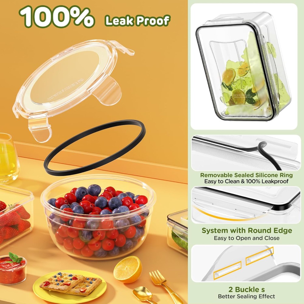40 قطعة من حاويات تخزين الطعام - مراجعة Food Storage Acrylic Containers وسعره