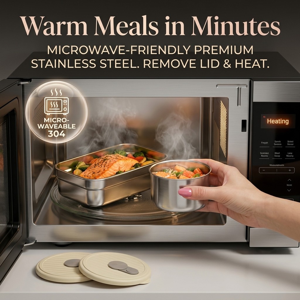 مجموعة علب طعام من الفولاذ الم - مراجعة Food Storage Oven Safe وسعره