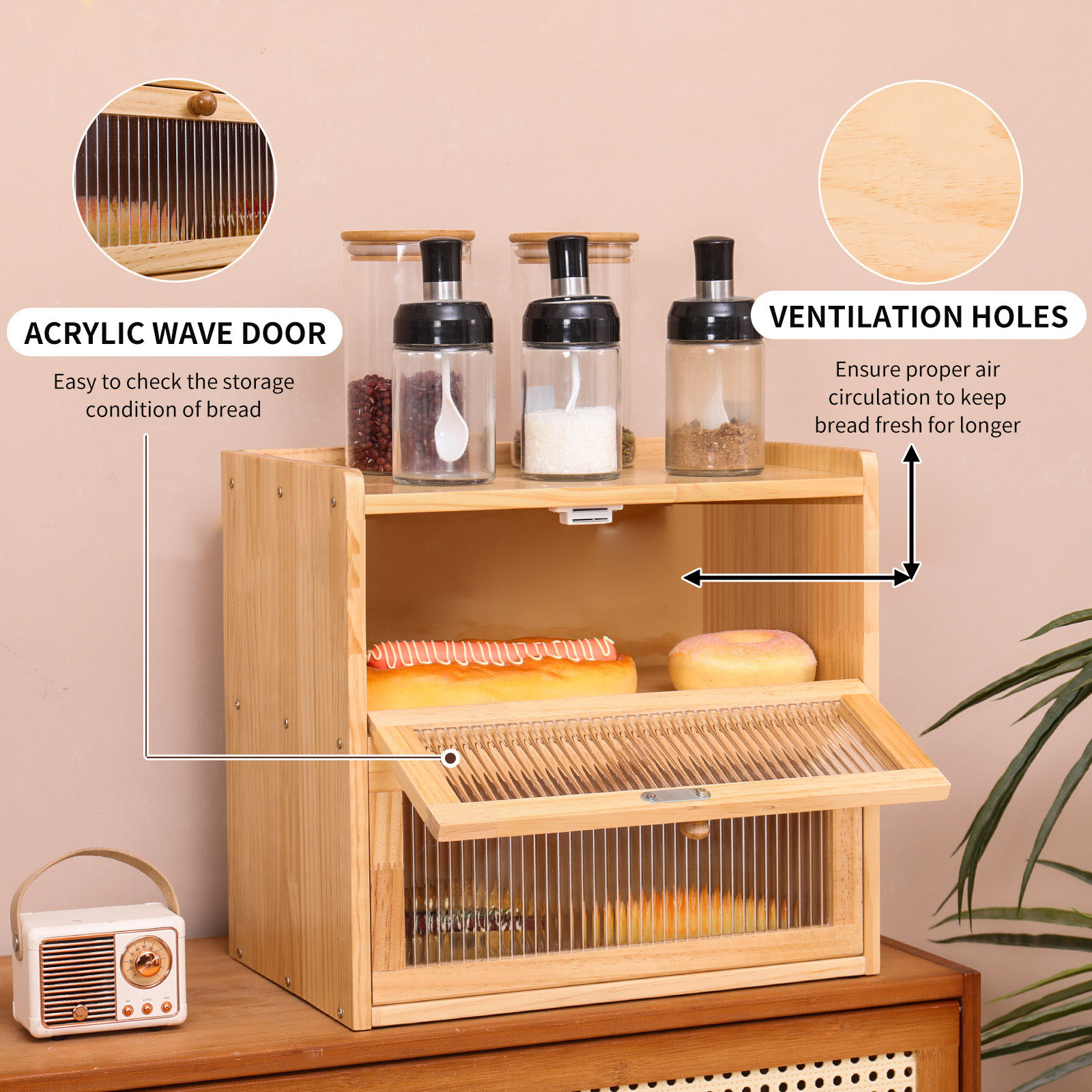 صندوق خبز حامل صندوق خبز محلي  - مراجعة Food Storage Acrylic Containers وسعره