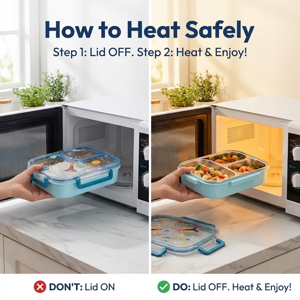 علبة طعام بنتو مقسمة للأطفال ب - مراجعة Food Storage Oven Safe وسعره